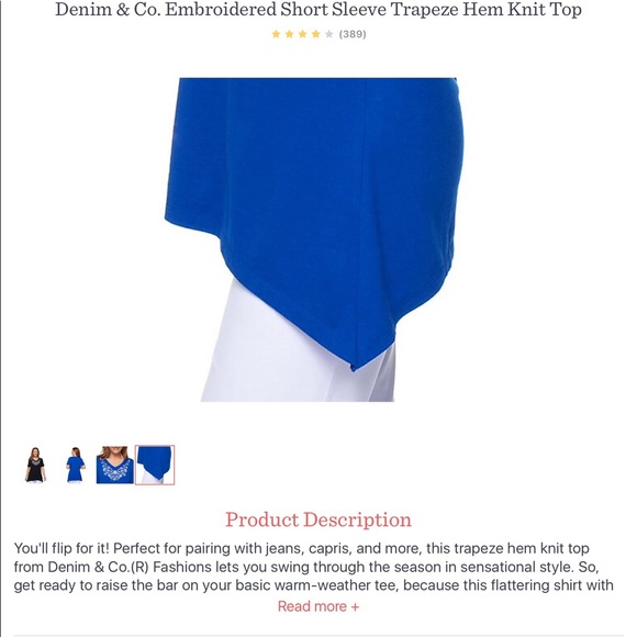 Denim & Co. NWOT Short Sleeve Tee - Picture 5 of 6